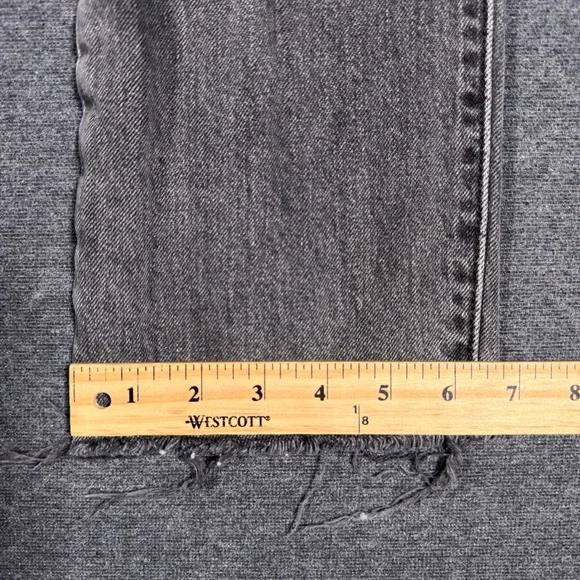 Levi's 501 Jeans Women Size 27 Gray Straight Leg Button Fly Raw Hem Denim Mom - Picture 11 of 11